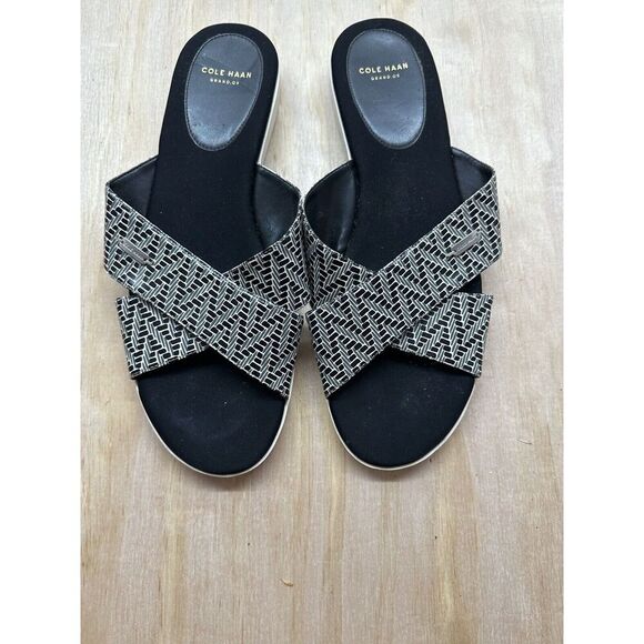 Cole Haan Criss Cross Strap Sandals Grand OS 10 B Blues Flat - Picture 3 of 6